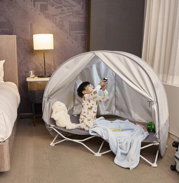 Regalo My Cot Deluxe Portable Toddler Bed with Canopy, Provides UV Protection