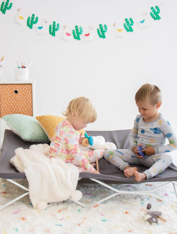 Regalo My Cot Deluxe Portable Toddler Bed with Canopy, Provides UV Protection