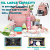 Diaper Bag, Baby Essentials, Multi-functional Large-capacity Diaper Bag Backpack, Best Gift for Newborns with Diaper Changing Station, Travel Essentials Diaper Bag Backpack (Pink)