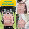 Diaper Bag, Baby Essentials, Multi-functional Large-capacity Diaper Bag Backpack, Best Gift for Newborns with Diaper Changing Station, Travel Essentials Diaper Bag Backpack (Pink)