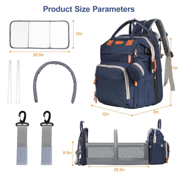 Diaper Bag, Baby Essentials, Multi-functional Large-capacity Diaper Bag Backpack, Best Gift for Newborns with Diaper Changing Station, Travel Essentials Diaper Bag Backpack (Pink)