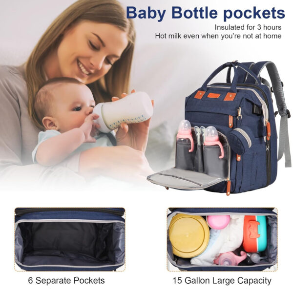 Diaper Bag, Baby Essentials, Multi-functional Large-capacity Diaper Bag Backpack, Best Gift for Newborns with Diaper Changing Station, Travel Essentials Diaper Bag Backpack (Pink)