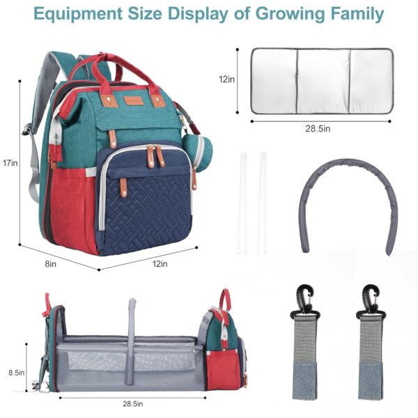 Diaper Bag, Baby Essentials, Multi-functional Large-capacity Diaper Bag Backpack, Best Gift for Newborns with Diaper Changing Station, Travel Essentials Diaper Bag Backpack (Pink)