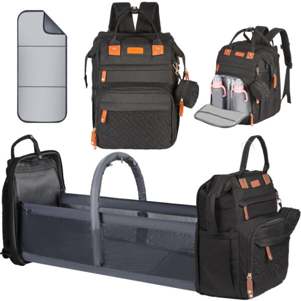 Diaper Bag, Baby Essentials, Multi-functional Large-capacity Diaper Bag Backpack, Best Gift for Newborns with Diaper Changing Station, Travel Essentials Diaper Bag Backpack (Pink)