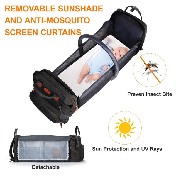 Diaper Bag, Baby Essentials, Multi-functional Large-capacity Diaper Bag Backpack, Best Gift for Newborns with Diaper Changing Station, Travel Essentials Diaper Bag Backpack (Pink)