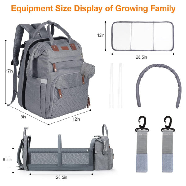 Diaper Bag, Baby Essentials, Multi-functional Large-capacity Diaper Bag Backpack, Best Gift for Newborns with Diaper Changing Station, Travel Essentials Diaper Bag Backpack (Pink)