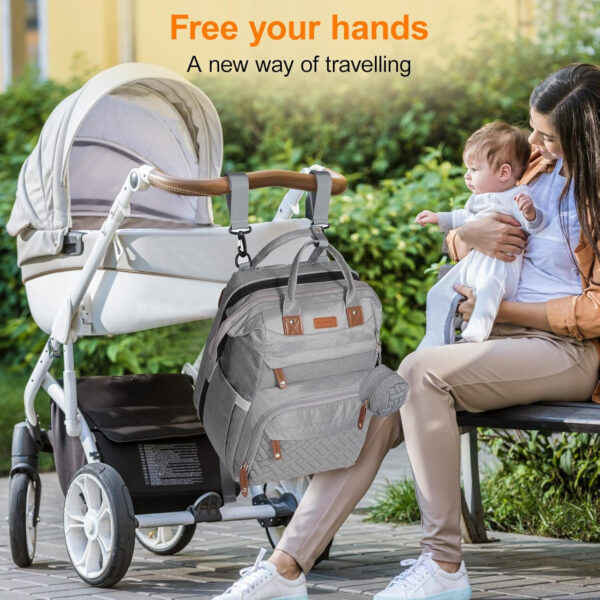 Diaper Bag, Baby Essentials, Multi-functional Large-capacity Diaper Bag Backpack, Best Gift for Newborns with Diaper Changing Station, Travel Essentials Diaper Bag Backpack (Pink)