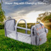 Diaper Bag Backpack with Changing Station, Large Diaper Bag, Baby Bag, Multifunctional Diaper Bag, Gray