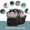 Diaper Bag Backpack with Changing Station, Large Diaper Bag, Baby Bag, Multifunctional Diaper Bag, Gray