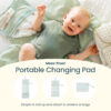 Tiny Twinkle Portable Diaper Changing Pad-Foldable Waterproof Changing Mat&Portable Changing Pad for Travel,Baby Changing Station with Smart Wipes Pocket&Storage (Sage Checkers)
