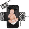 Tiny Twinkle Portable Diaper Changing Pad-Foldable Waterproof Changing Mat&Portable Changing Pad for Travel,Baby Changing Station with Smart Wipes Pocket&Storage (Sage Checkers)