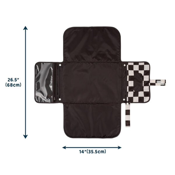 Tiny Twinkle Portable Diaper Changing Pad-Foldable Waterproof Changing Mat&Portable Changing Pad for Travel,Baby Changing Station with Smart Wipes Pocket&Storage (Sage Checkers)