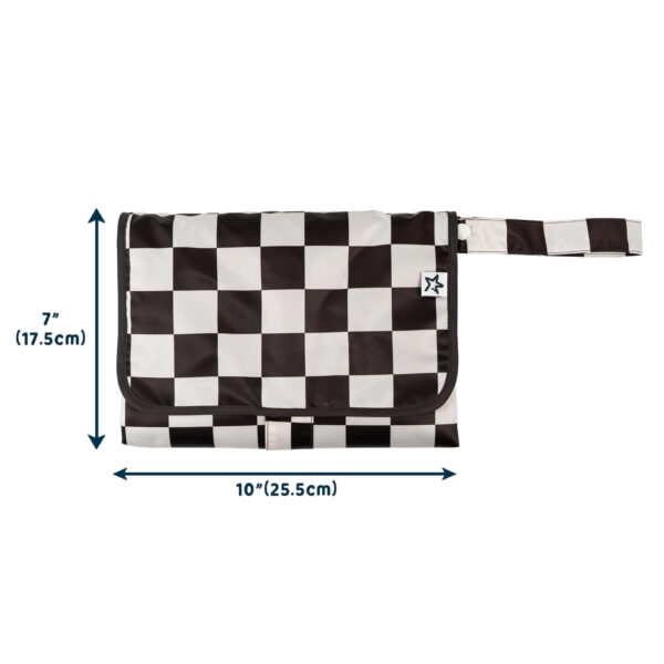 Tiny Twinkle Portable Diaper Changing Pad-Foldable Waterproof Changing Mat&Portable Changing Pad for Travel,Baby Changing Station with Smart Wipes Pocket&Storage (Sage Checkers)