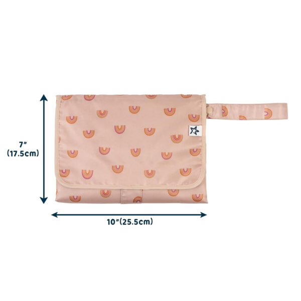 Tiny Twinkle Portable Diaper Changing Pad-Foldable Waterproof Changing Mat&Portable Changing Pad for Travel,Baby Changing Station with Smart Wipes Pocket&Storage (Sage Checkers)