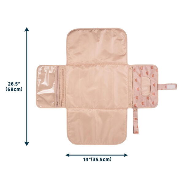 Tiny Twinkle Portable Diaper Changing Pad-Foldable Waterproof Changing Mat&Portable Changing Pad for Travel,Baby Changing Station with Smart Wipes Pocket&Storage (Sage Checkers)