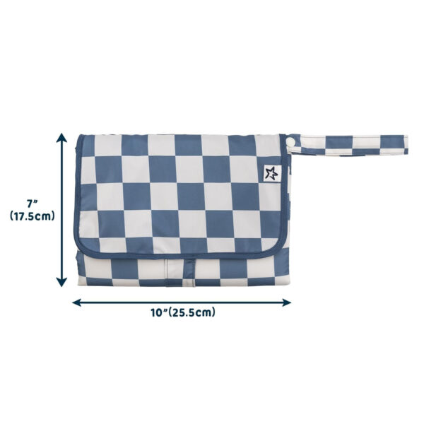 Tiny Twinkle Portable Diaper Changing Pad-Foldable Waterproof Changing Mat&Portable Changing Pad for Travel,Baby Changing Station with Smart Wipes Pocket&Storage (Sage Checkers)