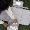 Tiny Twinkle Portable Diaper Changing Pad-Foldable Waterproof Changing Mat&Portable Changing Pad for Travel,Baby Changing Station with Smart Wipes Pocket&Storage (Sage Checkers)
