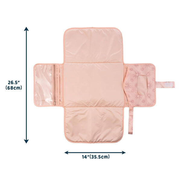 Tiny Twinkle Portable Diaper Changing Pad-Foldable Waterproof Changing Mat&Portable Changing Pad for Travel,Baby Changing Station with Smart Wipes Pocket&Storage (Sage Checkers)