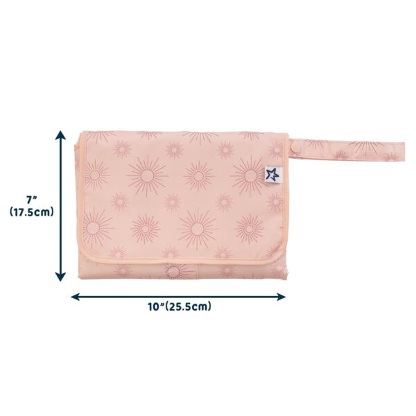 Tiny Twinkle Portable Diaper Changing Pad-Foldable Waterproof Changing Mat&Portable Changing Pad for Travel,Baby Changing Station with Smart Wipes Pocket&Storage (Sage Checkers)