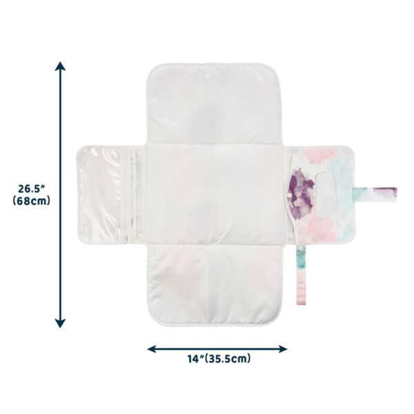Tiny Twinkle Portable Diaper Changing Pad-Foldable Waterproof Changing Mat&Portable Changing Pad for Travel,Baby Changing Station with Smart Wipes Pocket&Storage (Sage Checkers)