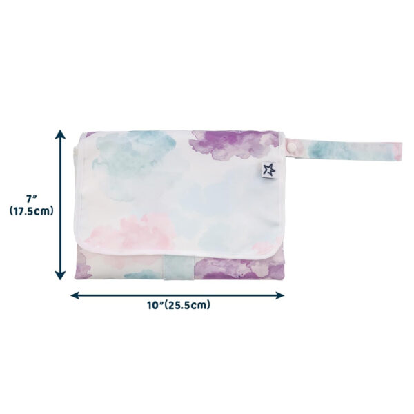 Tiny Twinkle Portable Diaper Changing Pad-Foldable Waterproof Changing Mat&Portable Changing Pad for Travel,Baby Changing Station with Smart Wipes Pocket&Storage (Sage Checkers)