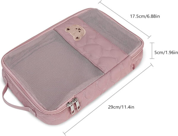 Baby Diaper Organizer - 2 Pack Waterproof Pouches, Mesh Bag, Reusable, Washable or Cloth Diapers (White)