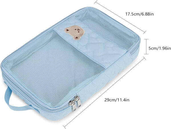 Baby Diaper Organizer - 2 Pack Waterproof Pouches, Mesh Bag, Reusable, Washable or Cloth Diapers (White)