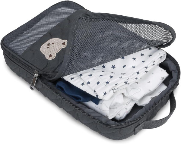 Baby Diaper Organizer - 2 Pack Waterproof Pouches, Mesh Bag, Reusable, Washable or Cloth Diapers (White)