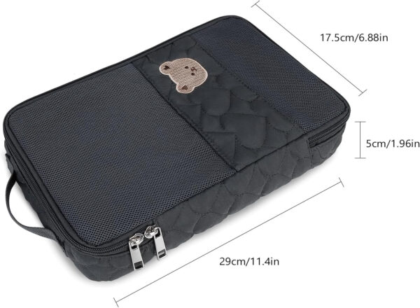 Baby Diaper Organizer - 2 Pack Waterproof Pouches, Mesh Bag, Reusable, Washable or Cloth Diapers (White)