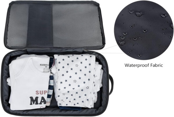 Baby Diaper Organizer - 2 Pack Waterproof Pouches, Mesh Bag, Reusable, Washable or Cloth Diapers (White)