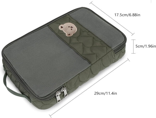 Baby Diaper Organizer - 2 Pack Waterproof Pouches, Mesh Bag, Reusable, Washable or Cloth Diapers (White)