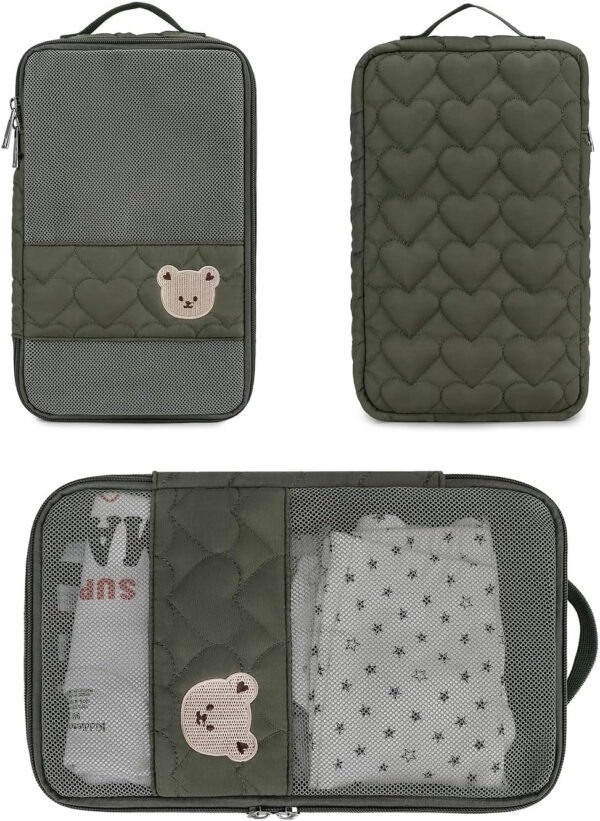 Baby Diaper Organizer - 2 Pack Waterproof Pouches, Mesh Bag, Reusable, Washable or Cloth Diapers (White)