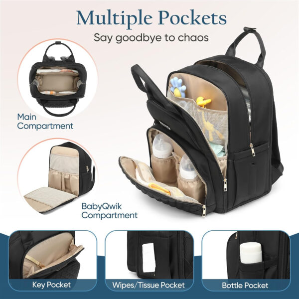 Diaper Bag Backpack - Extra Large Diaper Bag for Two Kids Twins (Expandable 30-38L) - Travel Baby Backpack with Changing Pad for Mom Dad (Quilted, Water Resistant, Brown Taupe)