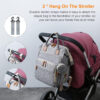 Diaper Bag with Changing Station, Waterproof 3 in 1 Baby Diaper Backpack with Foldable Changing Pad, Pink-Grey