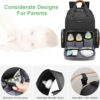Diaper Bag Backpack with Changing Station, Baby Diaper Bag Organizer for Moms Dads Large Baby Changing Bags
