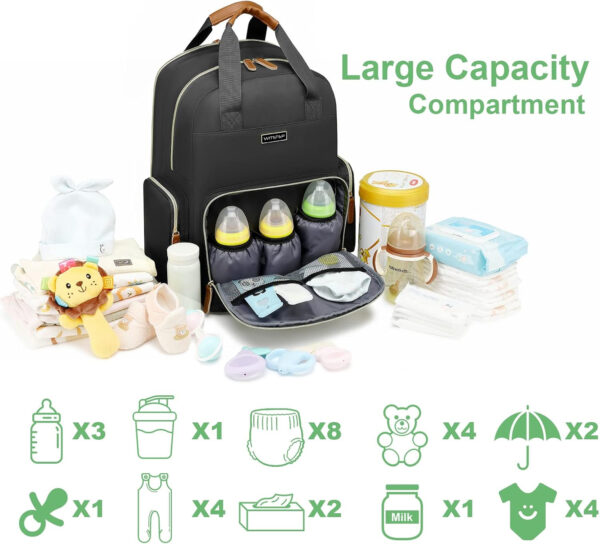 Diaper Bag Backpack with Changing Station, Baby Diaper Bag Organizer for Moms Dads Large Baby Changing Bags