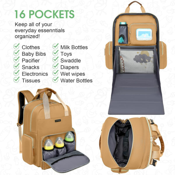 Diaper Bag Backpack with Changing Station, Baby Diaper Bag Organizer for Moms Dads Large Baby Changing Bags