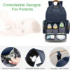 Diaper Bag Backpack with Changing Station, Baby Diaper Bag Organizer for Moms Dads Large Baby Changing Bags