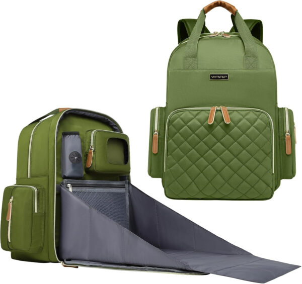 Diaper Bag Backpack with Changing Station, Baby Diaper Bag Organizer for Moms Dads Large Baby Changing Bags