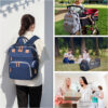 Diaper Bag Backpack, Multifunction Waterproof Diaper Bag for Baby, with Diaper Changing Station, Newborn Essentials Must Haves, Baby Portable Bag, Unisex, RGB