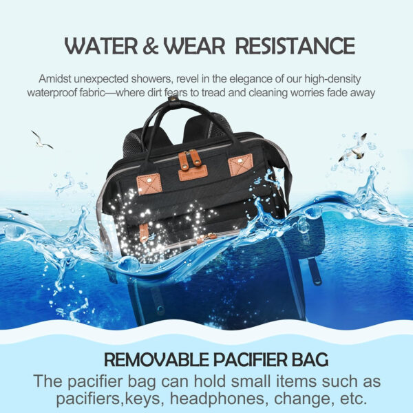 Diaper Bag Backpack, Multifunction Waterproof Diaper Bag for Baby, with Diaper Changing Station, Newborn Essentials Must Haves, Baby Portable Bag, Unisex, RGB