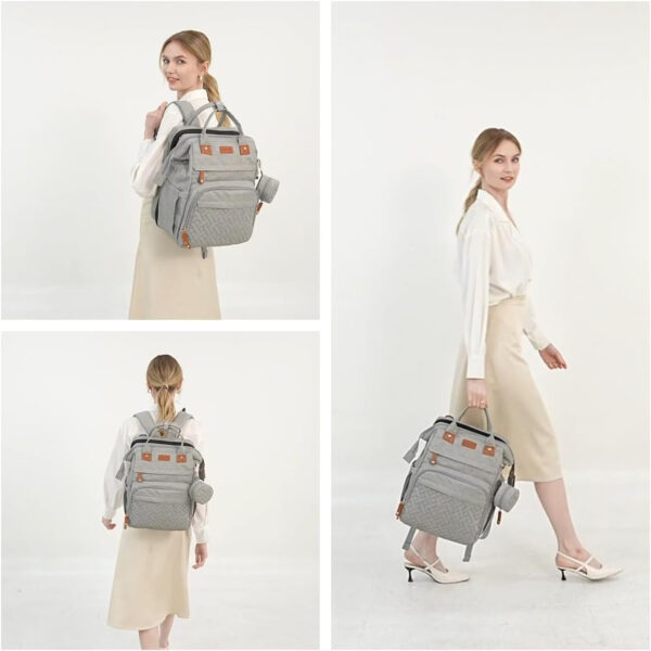 Diaper Bag Backpack, Multifunction Waterproof Diaper Bag for Baby, with Diaper Changing Station, Newborn Essentials Must Haves, Baby Portable Bag, Unisex, RGB