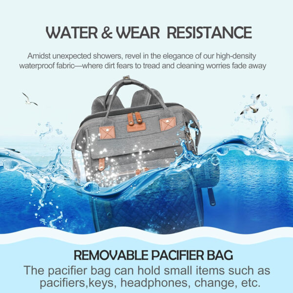 Diaper Bag Backpack, Multifunction Waterproof Diaper Bag for Baby, with Diaper Changing Station, Newborn Essentials Must Haves, Baby Portable Bag, Unisex, RGB