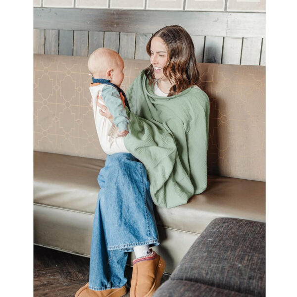 688c1d519cfbc5f2f8daf1c597c974a7c16615504f054189faeb0.jpg Konssy 2-Pack Muslin Nursing Cover Up for Breastfeeding Moms with Rigid Hoop, 100% Cotton, Lightweight & Breathable Breastfeeding Cover, Adjustable & Comfort