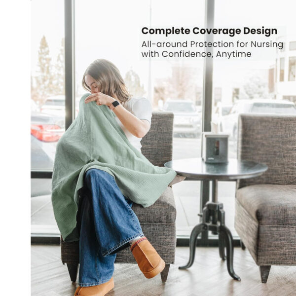 688c1d52841df8ee90c5e43fda2c8e4660569bc5cae0b60e2b84f.jpg Konssy 2-Pack Muslin Nursing Cover Up for Breastfeeding Moms with Rigid Hoop, 100% Cotton, Lightweight & Breathable Breastfeeding Cover, Adjustable & Comfort