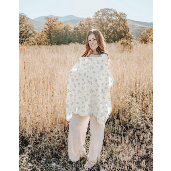 688c1d551b3294b485c33af75706b74e04ea248b0dd79ef0de334.jpg Konssy 2-Pack Muslin Nursing Cover Up for Breastfeeding Moms with Rigid Hoop, 100% Cotton, Lightweight & Breathable Breastfeeding Cover, Adjustable & Comfort