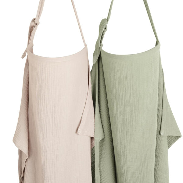 688c1d5cb671cee0a6f2a110713477f0d16d1d89cab644d32561c.jpg Konssy 2-Pack Muslin Nursing Cover Up for Breastfeeding Moms with Rigid Hoop, 100% Cotton, Lightweight & Breathable Breastfeeding Cover, Adjustable & Comfort