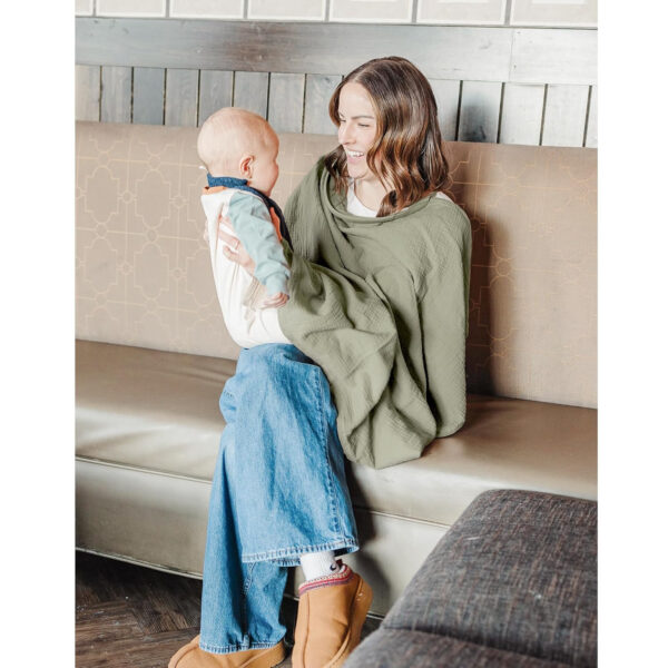 688c1d5d97de724ec5bbfe764f4a722d1c870913825fd05ec43bf.jpg Konssy 2-Pack Muslin Nursing Cover Up for Breastfeeding Moms with Rigid Hoop, 100% Cotton, Lightweight & Breathable Breastfeeding Cover, Adjustable & Comfort