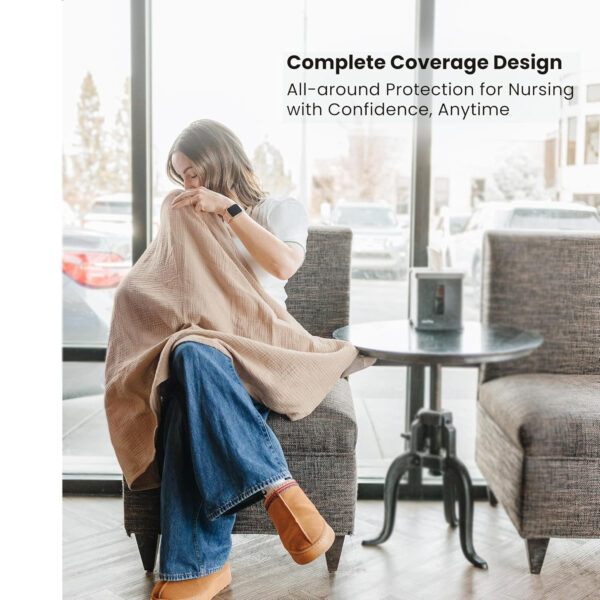 688c1d6d0ebbf49b8d33f611934c6c96d8c1b708cb78ca636ec99.jpg Konssy 2-Pack Muslin Nursing Cover Up for Breastfeeding Moms with Rigid Hoop, 100% Cotton, Lightweight & Breathable Breastfeeding Cover, Adjustable & Comfort