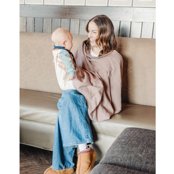 688c1d727ee579fb22b914af7ff8e7b2a074406cfc263fccd1200.jpg Konssy 2-Pack Muslin Nursing Cover Up for Breastfeeding Moms with Rigid Hoop, 100% Cotton, Lightweight & Breathable Breastfeeding Cover, Adjustable & Comfort